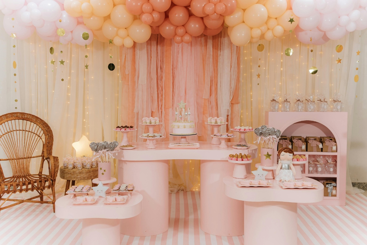 Gold Package setup with decorations